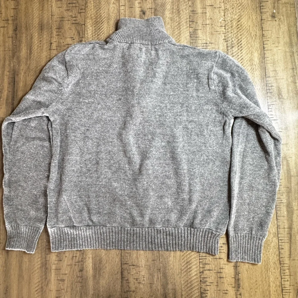 Oscar de la Renta Gray and Black Zip-Up Sweater